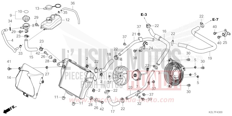 RADIATOR for ADV 350 MAT CARNELIAN RED METALLIC (R384) from 2023